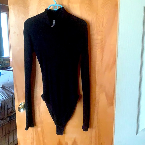 Free People Tops - Free people turtleneck onesie/bodysuit; size medium, black.